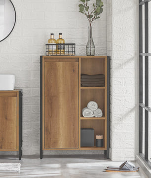 SoBuy BZR65-PF Wasgoedkast met Uitklapbare Waszakken - Badkamermeubel 60x90x30cm