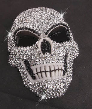 Glinsterend Grimas Masker: Horror & Halloween Kostuum Accessoire met Kristallen