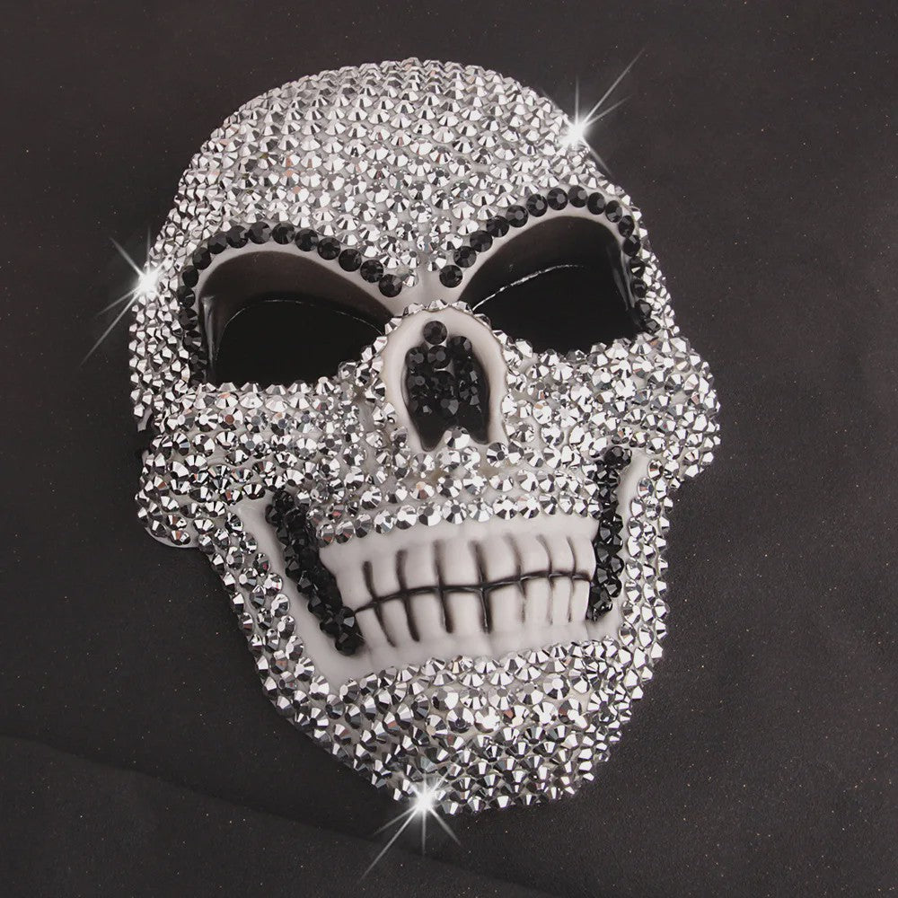 Glinsterend Grimas Masker: Horror & Halloween Kostuum Accessoire met Kristallen