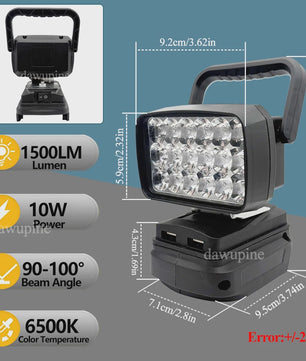 Draagbare 18W LED Werkspot met USB Powerbank voor Makita 18V Batterijen
