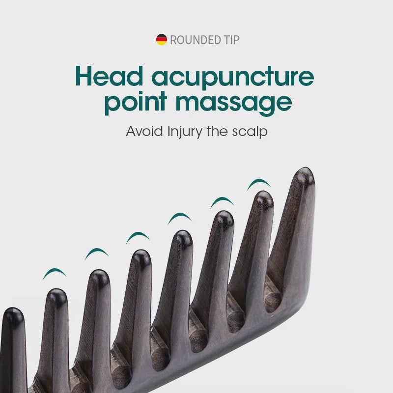 Natuurlijke Houten Kam met Brede Tanden - Anti-statisch & Scalp Massage Kam