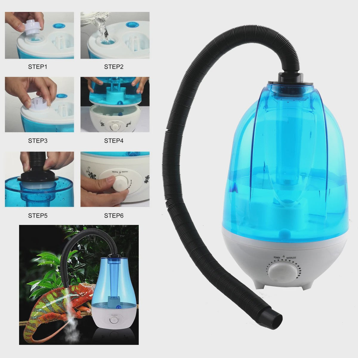 4L Reptielen Terrarium Luchtbevochtiger Vernevelaar met LED