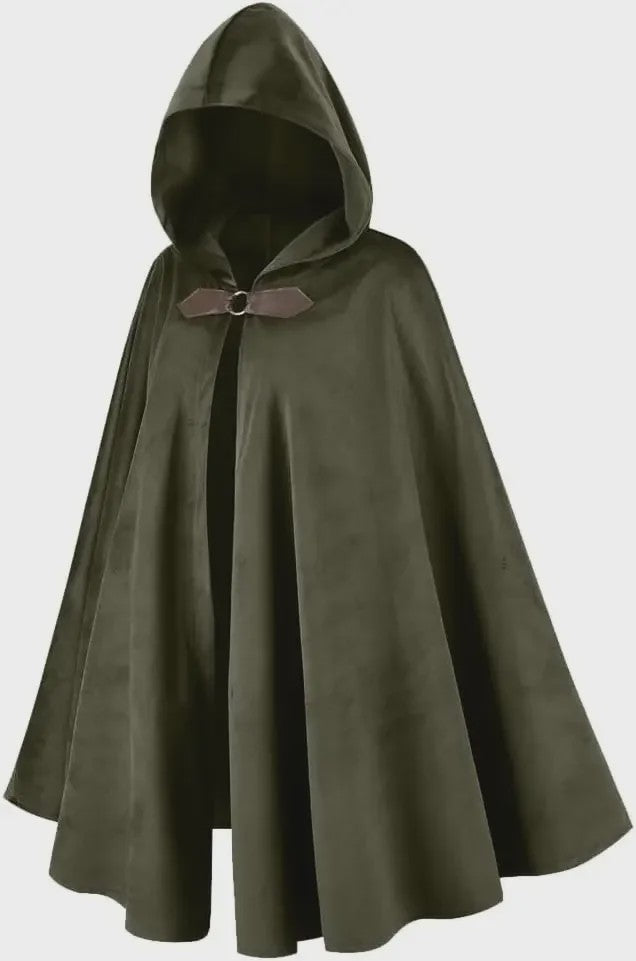 Middeleeuwse Fluwelen Kapmantel - Renaissance Cape met Capuchon voor Halloween en Cosplay