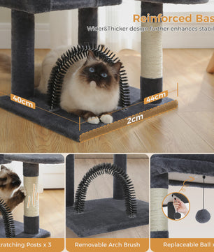 Kattenboom met Krabpalen, Hangmat en Speeltjes - 4 Niveaus
