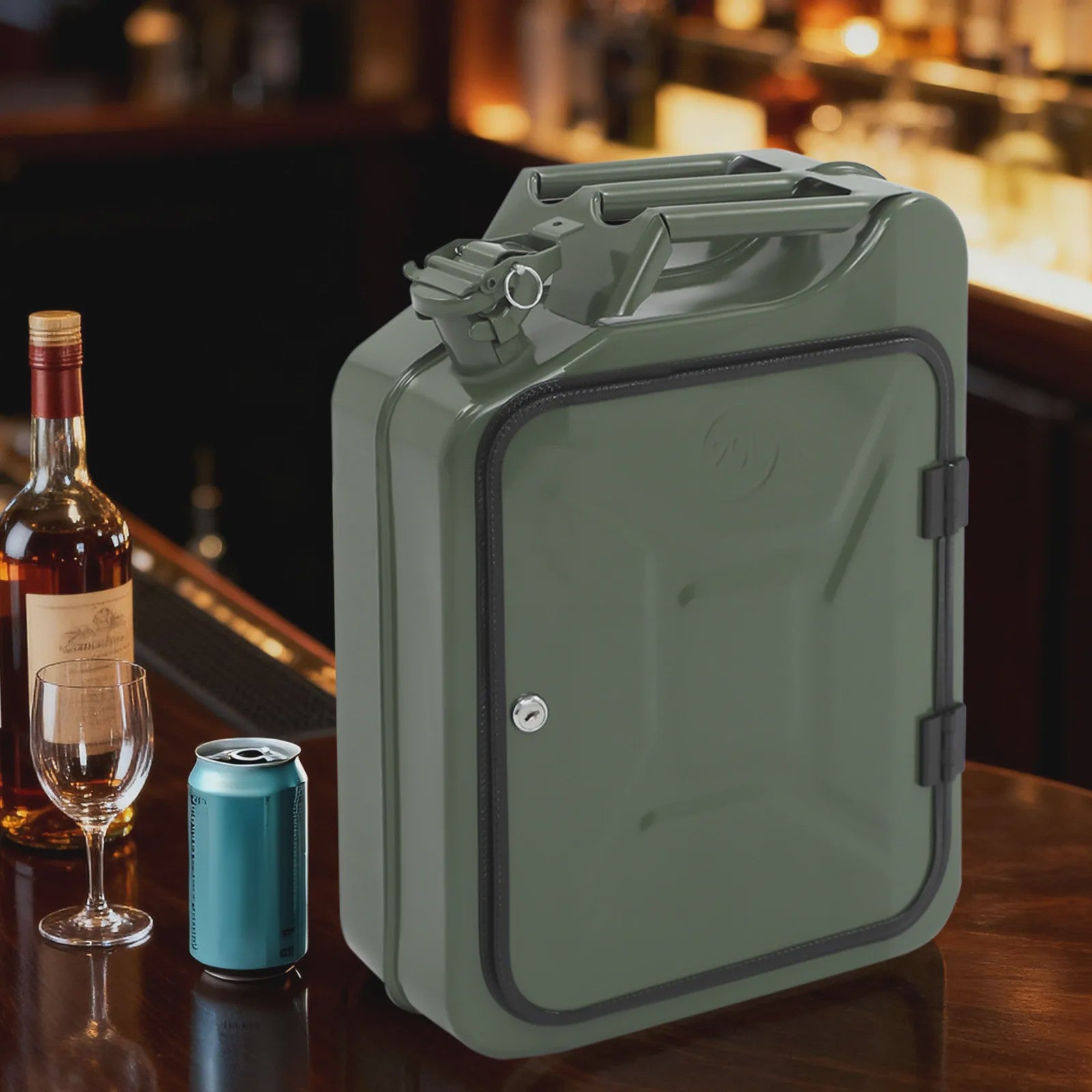 Jerrycan Minibar met Slot - Unieke Drankenkast voor Buiten & Feesten
