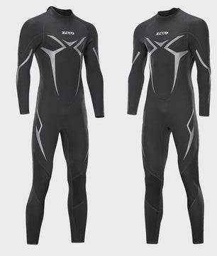 Heren 3mm Neopreen Wetsuit - Lange Mouwen, Full Body Duikpak voor Zwemmen, Surfen & Triathlon