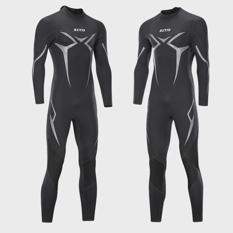 Heren 3mm Neopreen Wetsuit - Lange Mouwen, Full Body Duikpak voor Zwemmen, Surfen & Triathlon