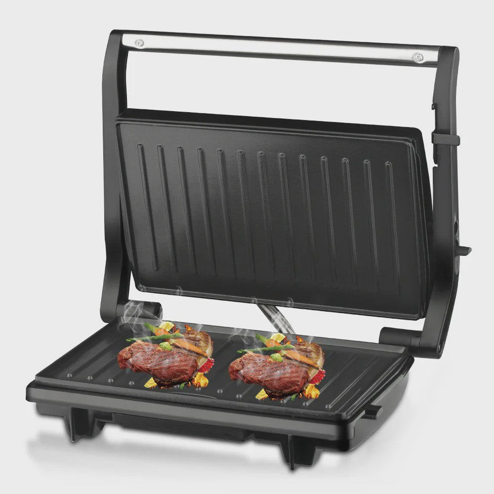 Elektrische Contactgrill & Panini Pers - 750W - 180° Open - Grill, Bakplaat & BBQ