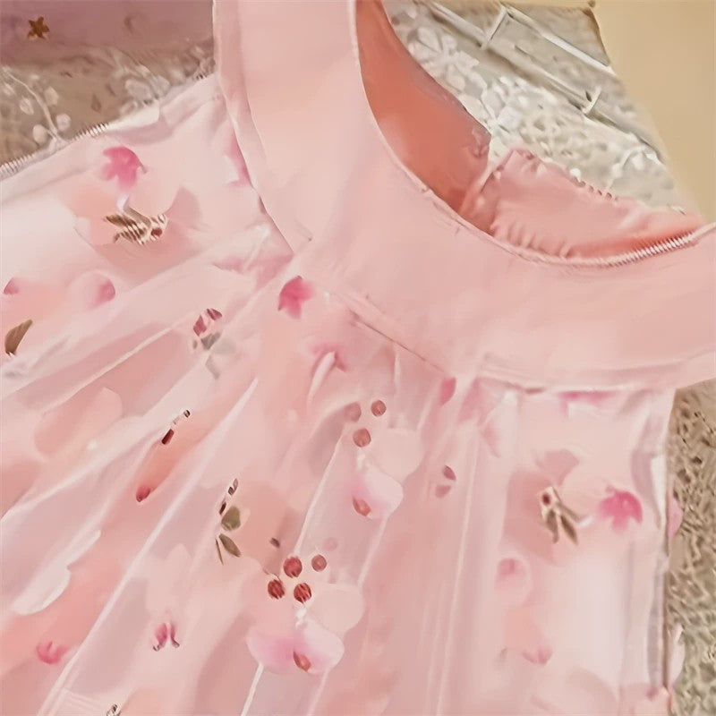 Roze Bloemen Jurk Baby Meisje Zomer - Mouwloos & Lieflijk