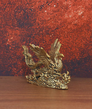 Gouden Feniks Beeldje - Decoratie voor Woonkamer, Bureau & Huis