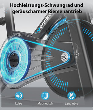 Wenoker Hometrainer Fiets met App & LCD Display - Stil, Magnetische Weerstand, Tablet Houder, Comfortabel Zadel - Max 160kg