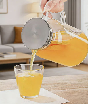 Glazen Waterkan 2.5L met Deksel - Hittebestendig Borosilicaatglas