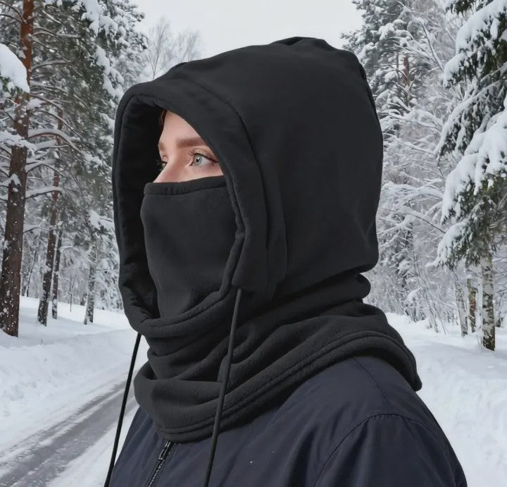 Unisex Winter Balaclava Met Capuchon - Winddicht Masker met Trekkoord voor Koude Weer
