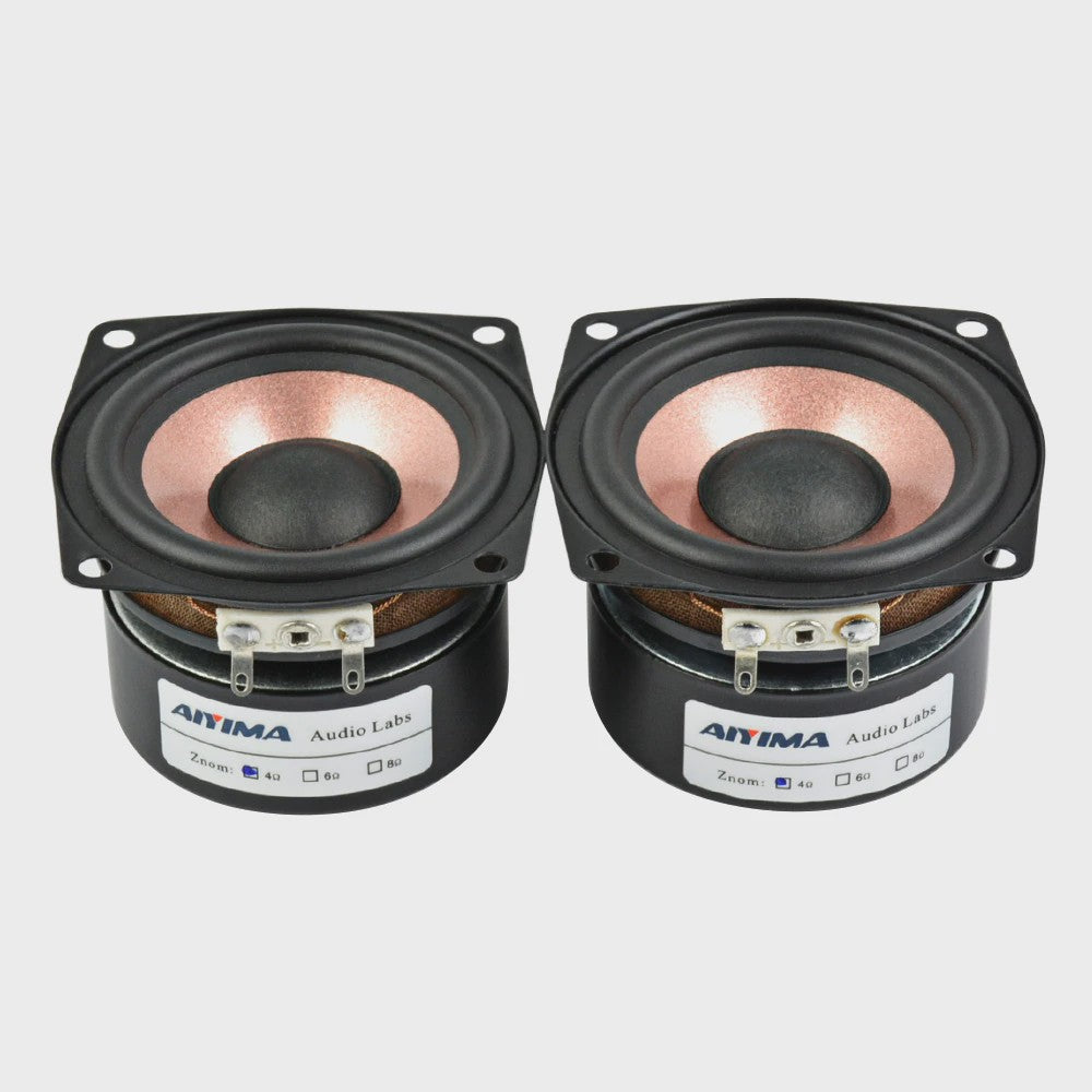 AIYIMA 2x 2.5 Inch Full Range HIFI Speakers - 4/8 Ohm, 8-15W - Desktop & Home Theater