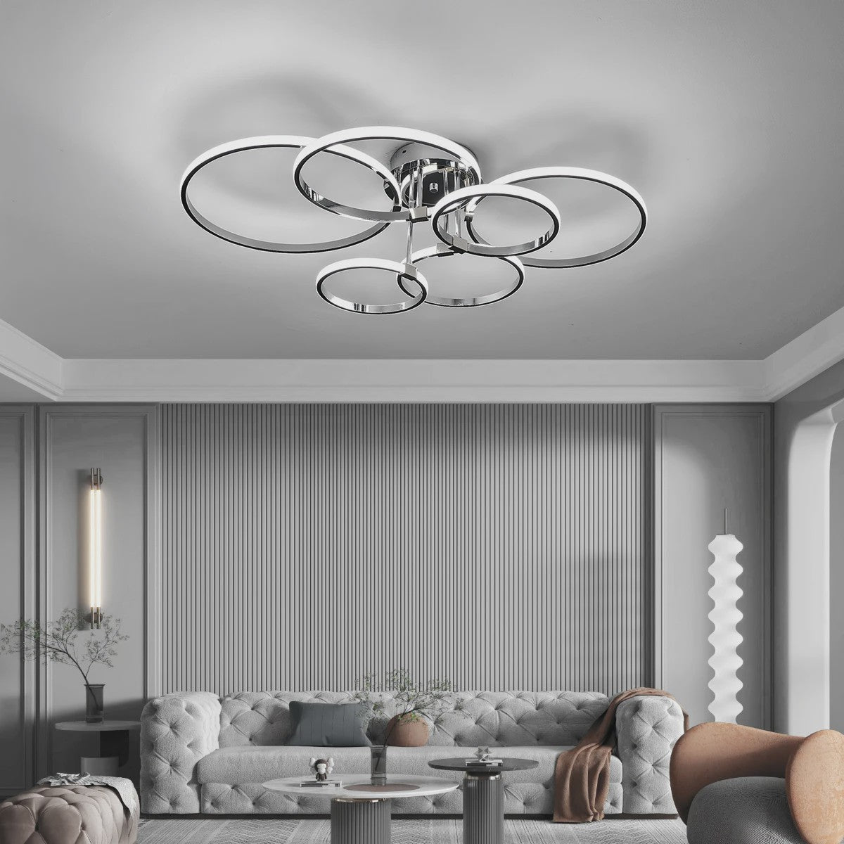 Moderne LED Plafondlamp Kroonluchter - Dimbaar, Goud/Chroom/Zwart