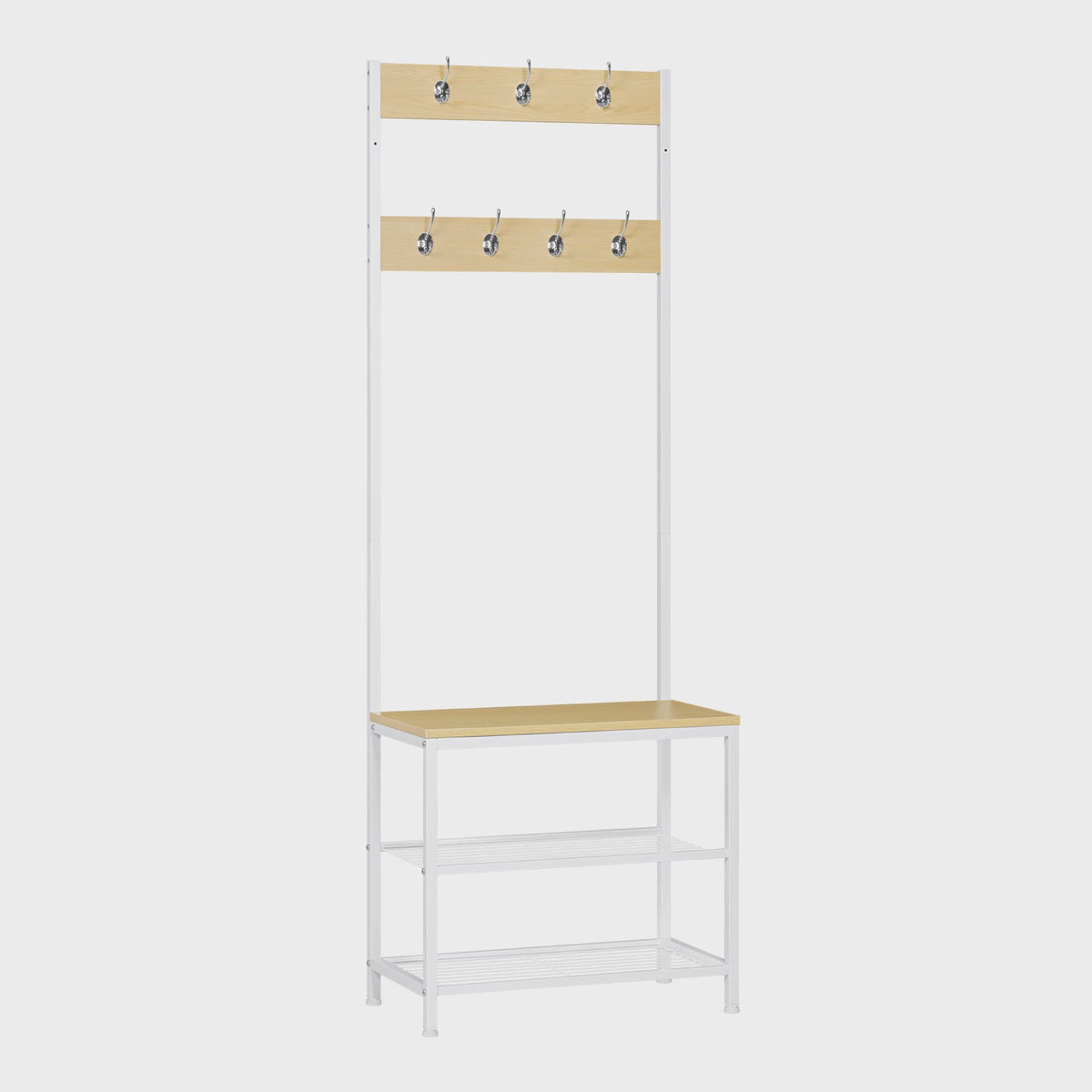 Kapstok met Schoenenrek en Hangende Plank - 7 Haken - Stijlvol en Praktisch