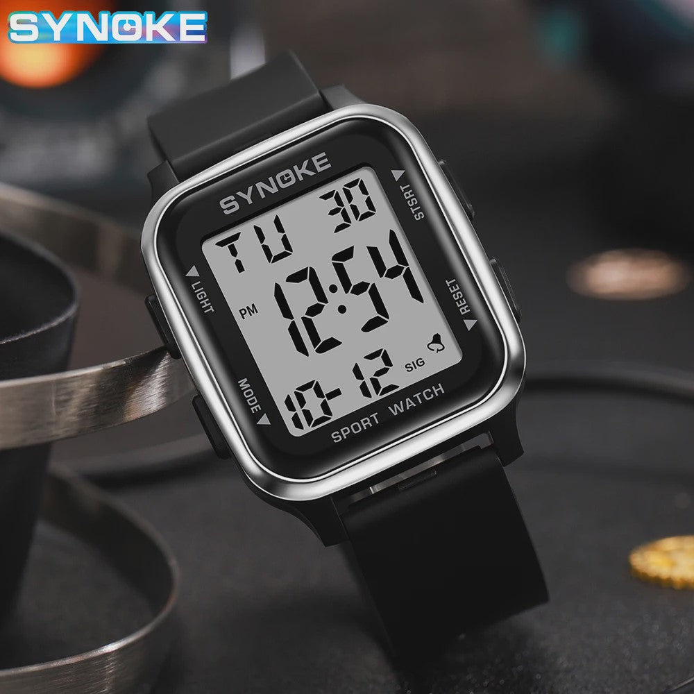 SYNOKE Heren Sport Horloge - Militair Digitaal Waterdicht met Alarm & Stopwatch