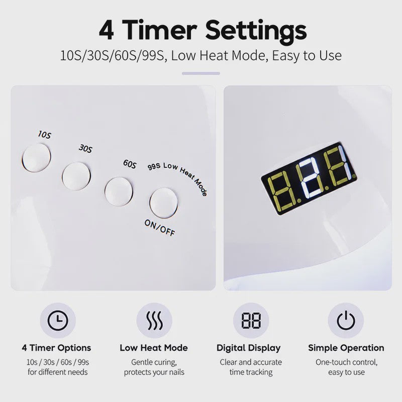Professionele UV/LED Nageldroger Lamp met LCD Display en Smart Sensor - Snel Drogen van Gel Polish