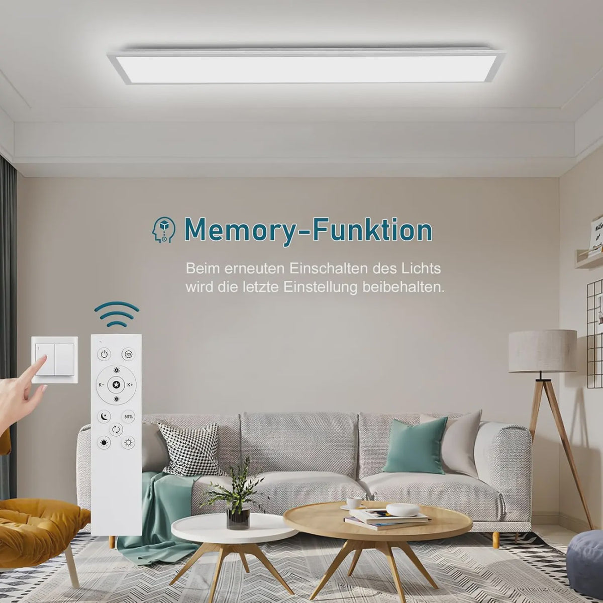 Moderne LED Plafondlamp 40W 4400LM 120x30cm Dimbare Paneellamp met Afstandsbediening