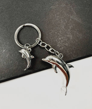 Unieke Dolfijn Sleutelhanger - 3D Metaal Zeedier Dolfijn Hanger voor Auto & Tas