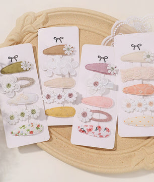 Set van 5 Schattige Baby Haarclipjes voor Meisjes met Bloemen en Leuke Designs