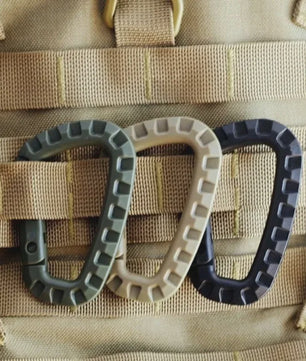 Tactische Karabijnhaak Clips D-Ring Gespen - Set van 1-10 Stuks voor Outdoor & Backpacking