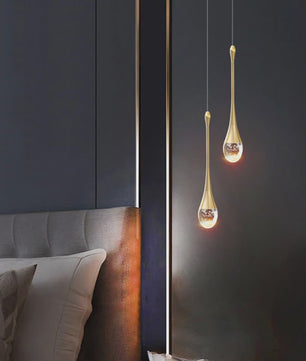 Moderne LED Hanglamp Druppelvorm - Sfeervolle Verlichting voor Slaapkamer & Nachtkastje
