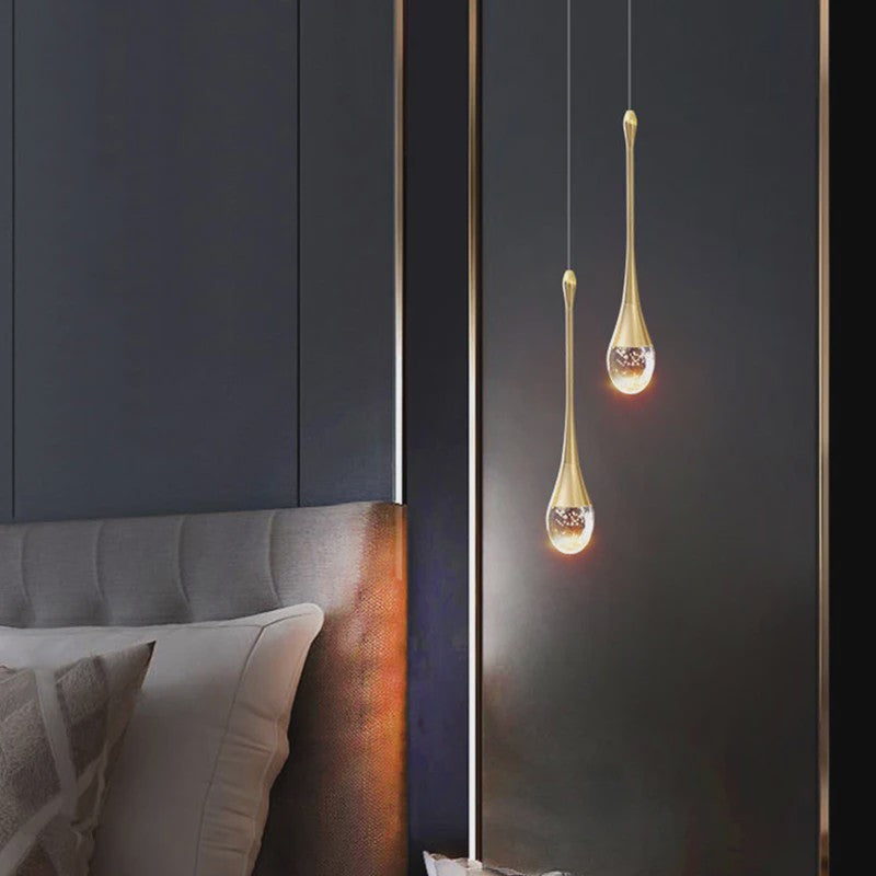 Moderne LED Hanglamp Druppelvorm - Sfeervolle Verlichting voor Slaapkamer & Nachtkastje