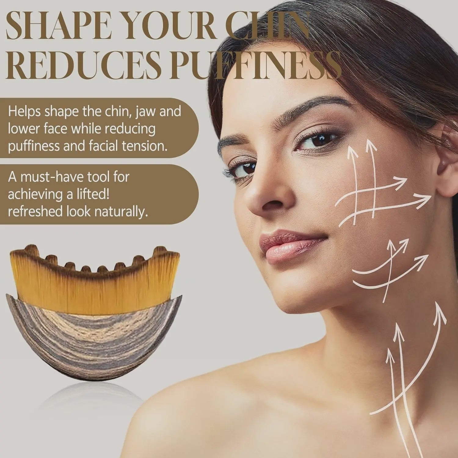 Gezichtsborstel & Houten Meridian Massage Kam: Lymfatische Drainage & Kaaklijn Sculpting