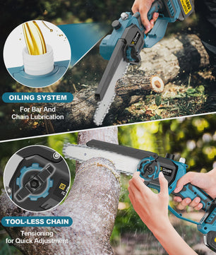 Gisam 2-in-1 Snoei- en Houtzaagmachine - Snoerloos, Borstelloos & Makita 18V Compatibel