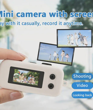 Retro Mini Digitale Camera 2K HD met 16x Zoom en Flash - Draagbaar Vlogging & Selfie Cameraatje