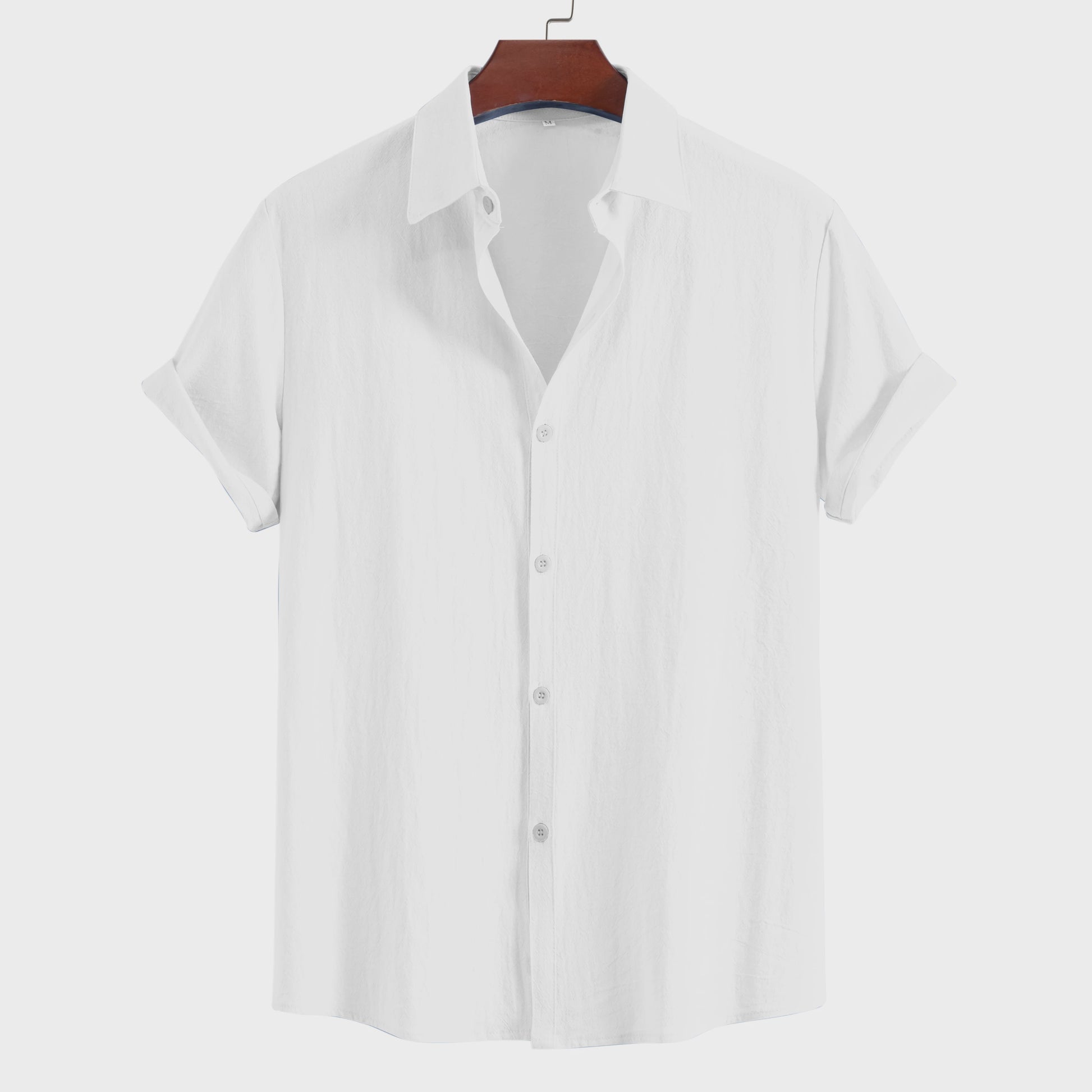 Comfortabel Heren Overhemd met Korte Mouw en Kraag - Zomerse Casual Stijl van Puur Katoen