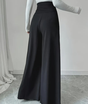 Modieuze Wijde Pijp Pantalon Dames - Comfortabel & Ademend Kantoor & Casual