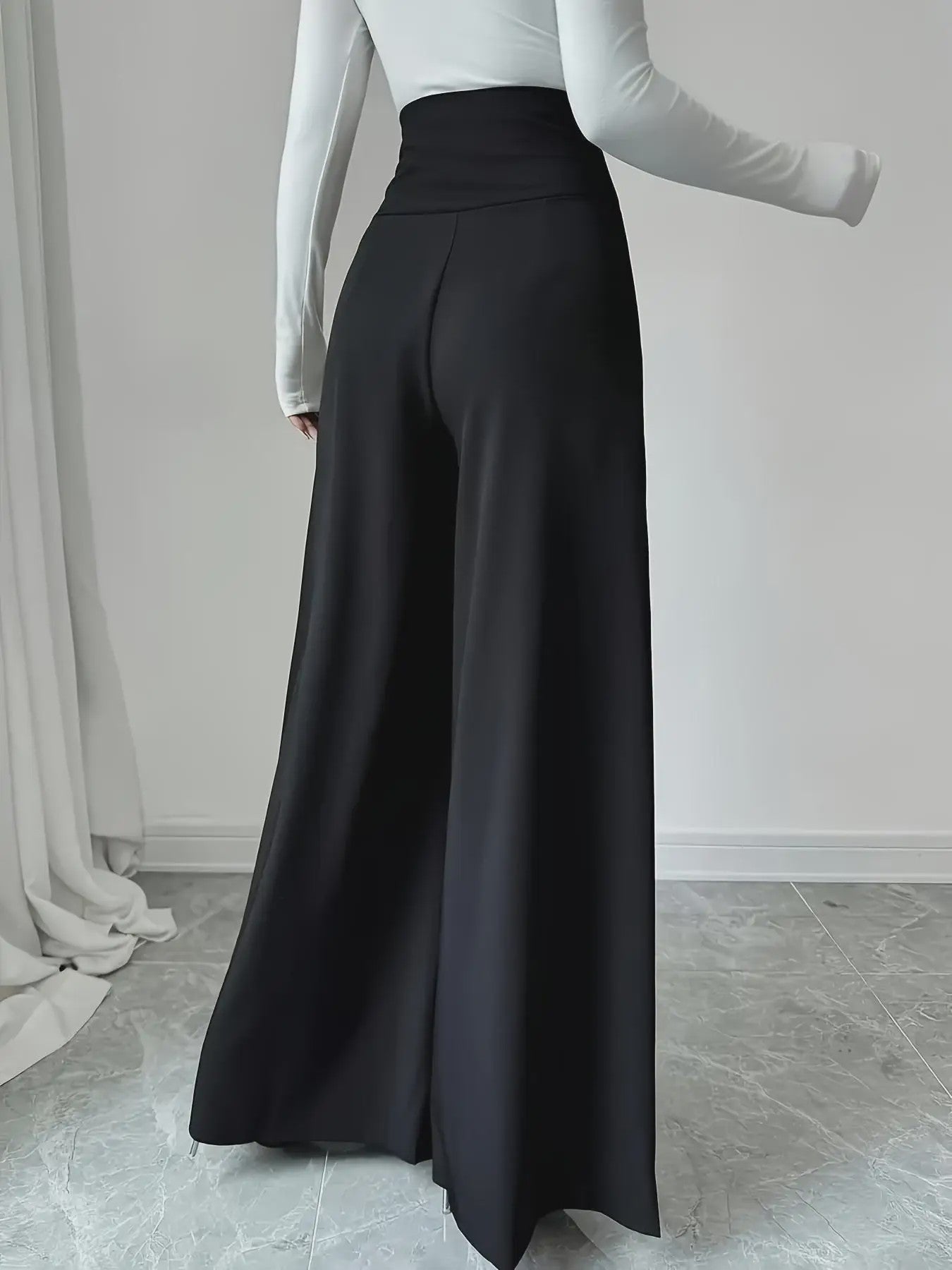 Modieuze Wijde Pijp Pantalon Dames - Comfortabel & Ademend Kantoor & Casual
