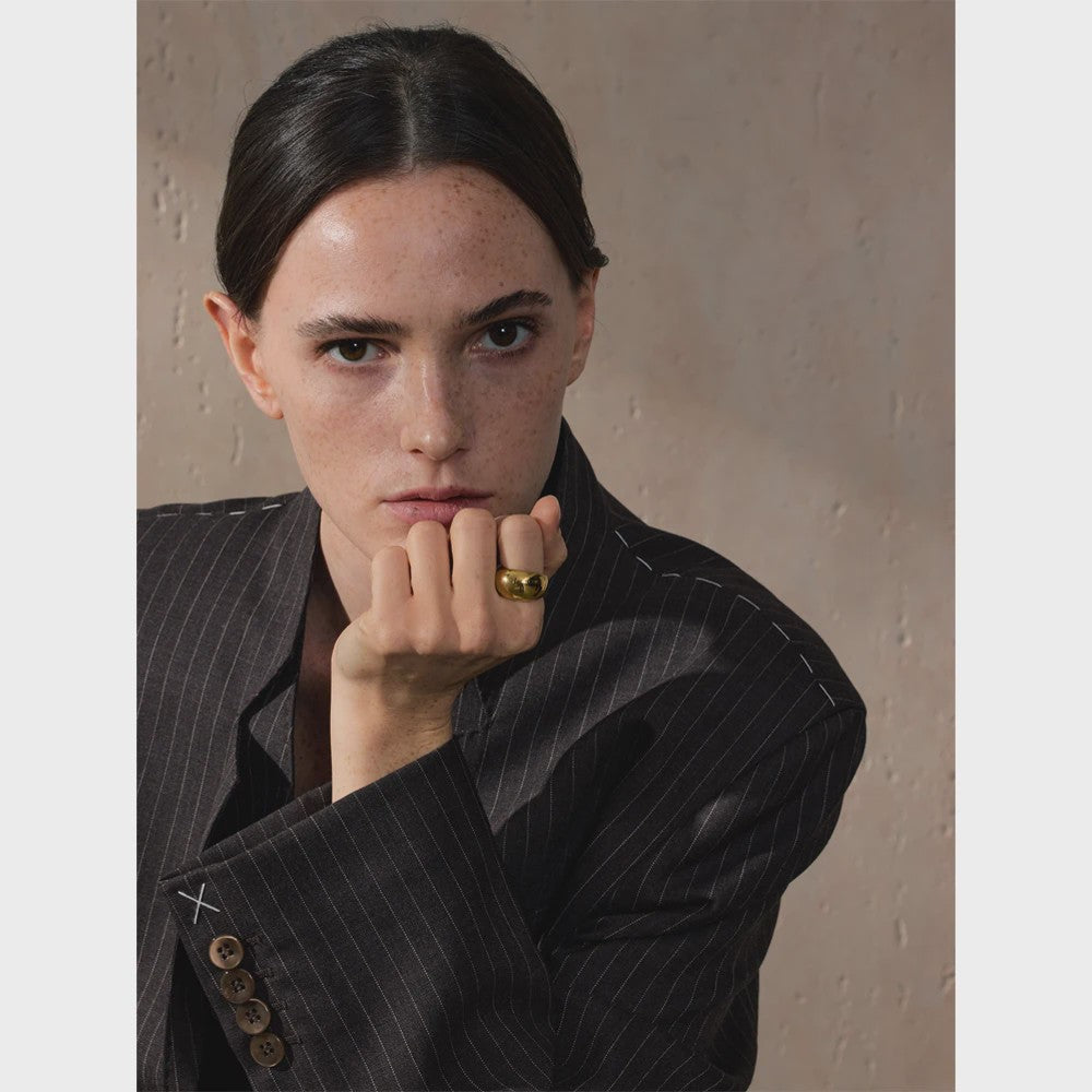 Gouden Chunky Ring - Minimalistisch Design - 18K PVD Plated Roestvrij Staal