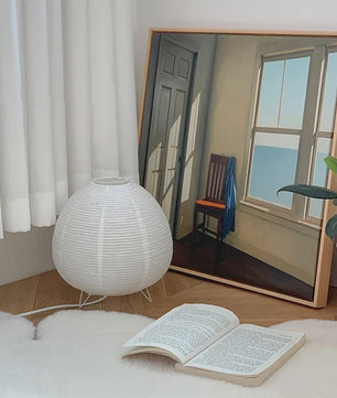 Japanse Rijstpapieren Tafellamp met LED - Sfeervolle Verlichting voor Woonkamer, Slaapkamer & Bureau