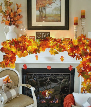 200cm Herfst Esdoornblad Slinger met Kunstbladeren - Decoratie voor Huis, Tuin, Halloween