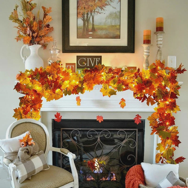 200cm Herfst Esdoornblad Slinger met Kunstbladeren - Decoratie voor Huis, Tuin, Halloween