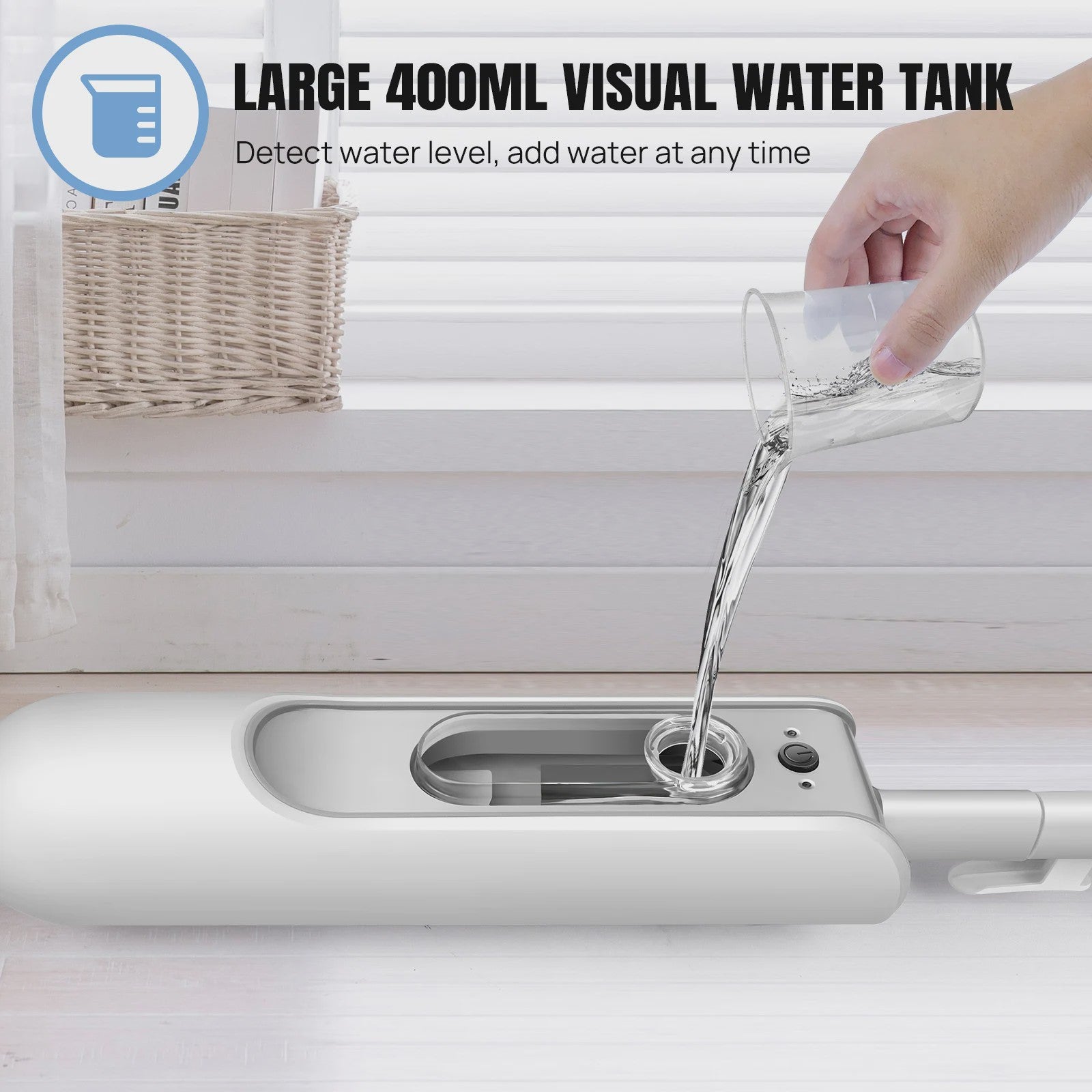 Stoomreiniger Mop met 2 Stoomstanden, 400ml Tank en Sterilisatie