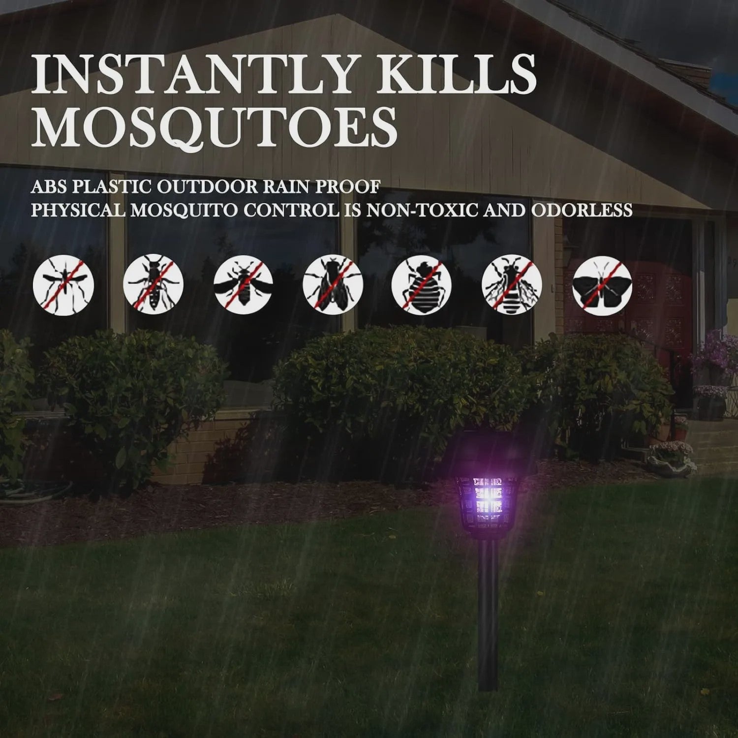 Solar Muggenvanger & Insectendoder Lamp - Waterdicht voor Tuin, Terras & Buiten