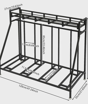 4-Plaats Fietsenrek Staand met Haken - Indoor Fietsenstalling Organizer