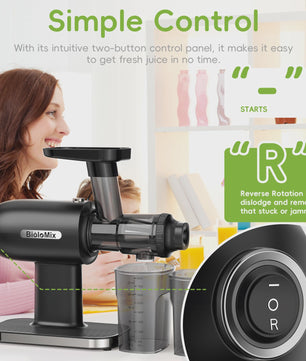 BioloMix Slowjuicer - Koude Persing, Hoge Sapopbrengst & Stille Werking
