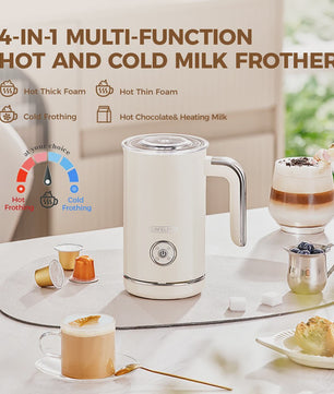 Cafelffe 4-in-1 Elektrische Melkopschuimer & Chocolademaker - Warm & Koud