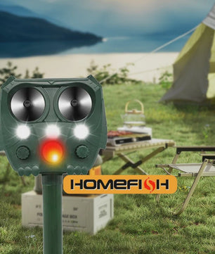 Solar Dier Afweerder Ultrasoon met LED Verlichting - Honden, Katten & Vogels Verjagen