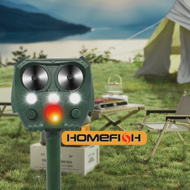 Solar Dier Afweerder Ultrasoon met LED Verlichting - Honden, Katten & Vogels Verjagen