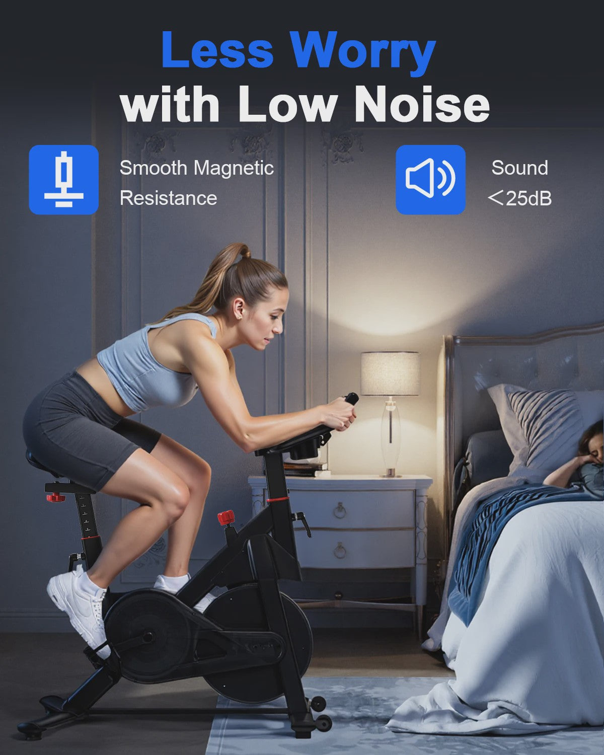 Superun Hometrainer met Magneetweerstand en Tablet Houder - Comfortabel Binnen Fietsen
