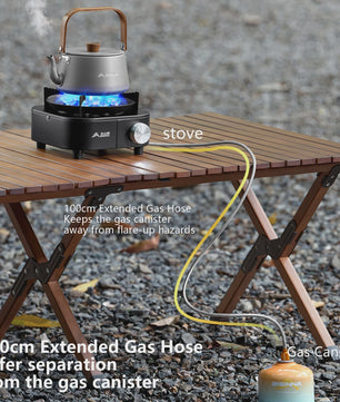 BISINNA Draagbare Camping Gasbrander 10000W - Krachtige Vlam voor Buiten Koken & Barbecue