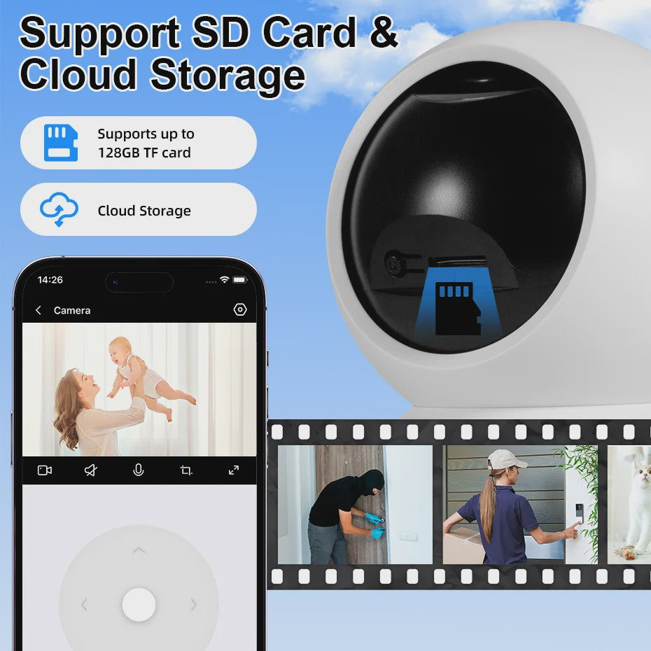 Draadloze 4K 8MP IP Camera met Auto Tracking & Tuya Smart App - Beveiliging & Babyfoon
