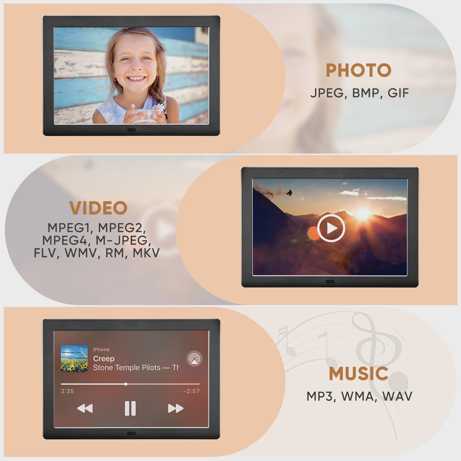 32GB Smart Digital Photo Frame 8'' Digital Photo Frame With Remote Control With 1280x800 IPS HD Touch Screen Wall Mountable