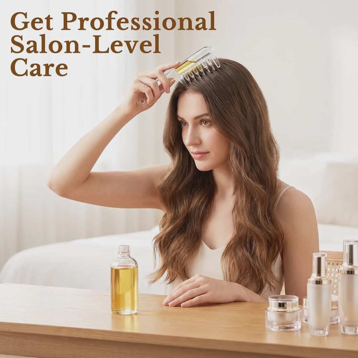 Essentiële Olie Applicator Kam: Stimuleer Haargroei & Hoofdhuidmassage